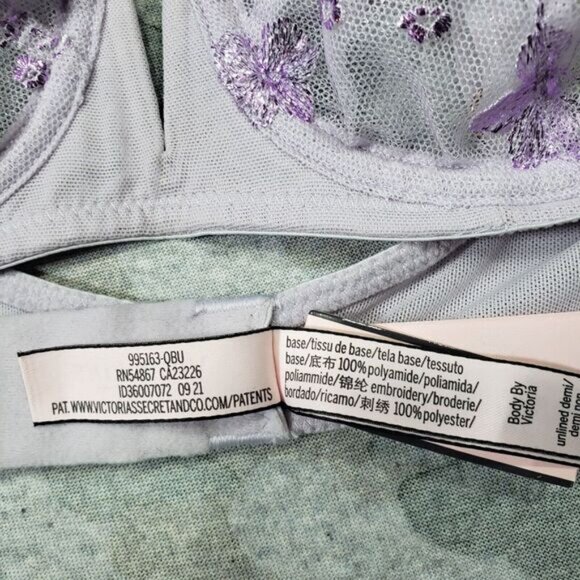 Victoria Secret Bra Womens 32B Purple Body By Victoria Unlined Demi Lace NWT‎ - Picture 6 of 10